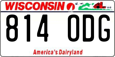 WI license plate 814ODG