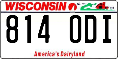 WI license plate 814ODI