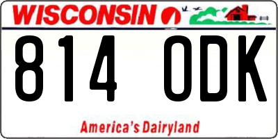 WI license plate 814ODK