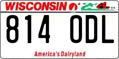 WI license plate 814ODL