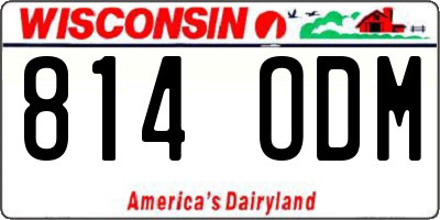 WI license plate 814ODM