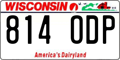WI license plate 814ODP