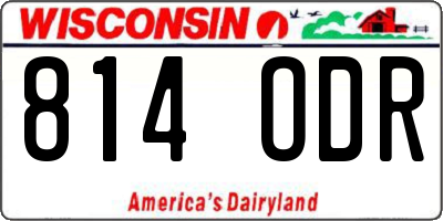 WI license plate 814ODR