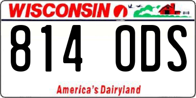 WI license plate 814ODS