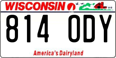 WI license plate 814ODY