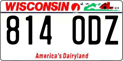WI license plate 814ODZ