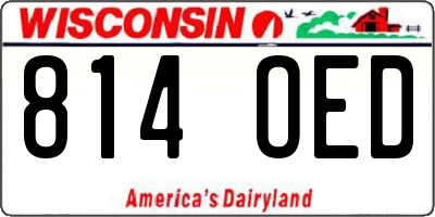 WI license plate 814OED