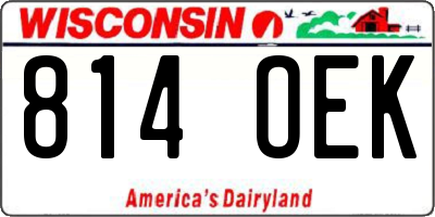 WI license plate 814OEK