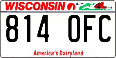 WI license plate 814OFC
