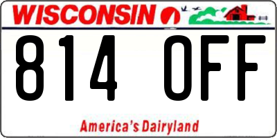 WI license plate 814OFF
