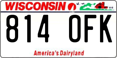 WI license plate 814OFK