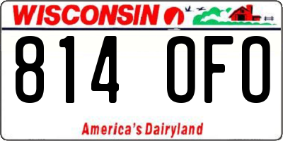 WI license plate 814OFO