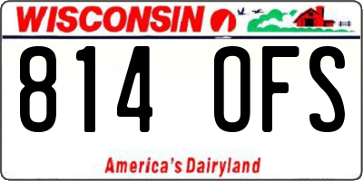WI license plate 814OFS