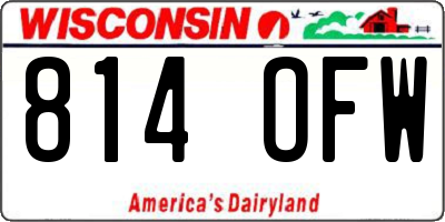 WI license plate 814OFW