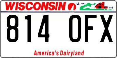 WI license plate 814OFX
