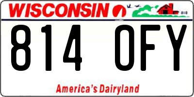 WI license plate 814OFY