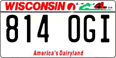 WI license plate 814OGI