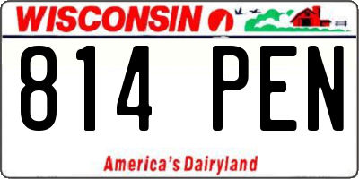 WI license plate 814PEN