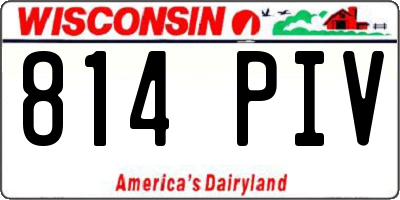 WI license plate 814PIV