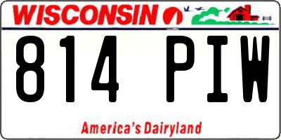WI license plate 814PIW