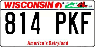 WI license plate 814PKF
