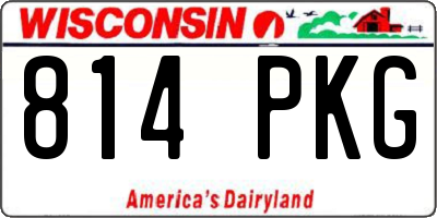 WI license plate 814PKG