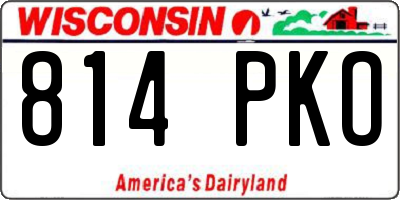 WI license plate 814PKO
