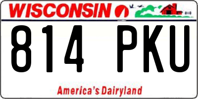 WI license plate 814PKU