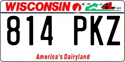 WI license plate 814PKZ
