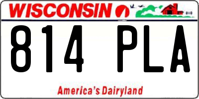 WI license plate 814PLA