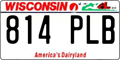 WI license plate 814PLB