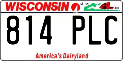 WI license plate 814PLC