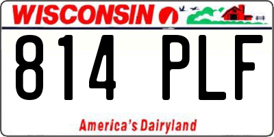 WI license plate 814PLF