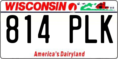 WI license plate 814PLK
