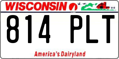 WI license plate 814PLT