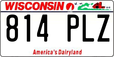 WI license plate 814PLZ