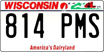 WI license plate 814PMS