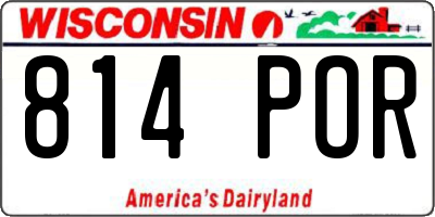 WI license plate 814POR
