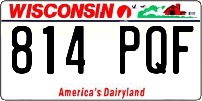 WI license plate 814PQF