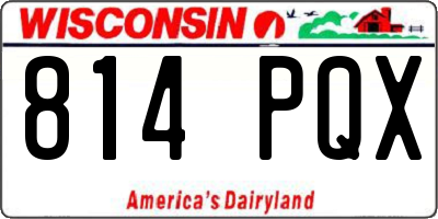 WI license plate 814PQX