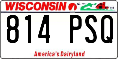 WI license plate 814PSQ