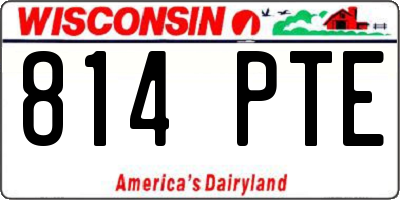 WI license plate 814PTE
