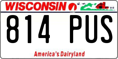 WI license plate 814PUS