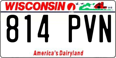 WI license plate 814PVN