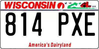 WI license plate 814PXE