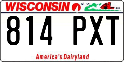 WI license plate 814PXT