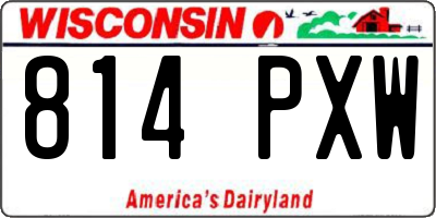 WI license plate 814PXW