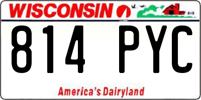 WI license plate 814PYC