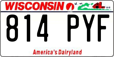 WI license plate 814PYF