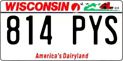 WI license plate 814PYS